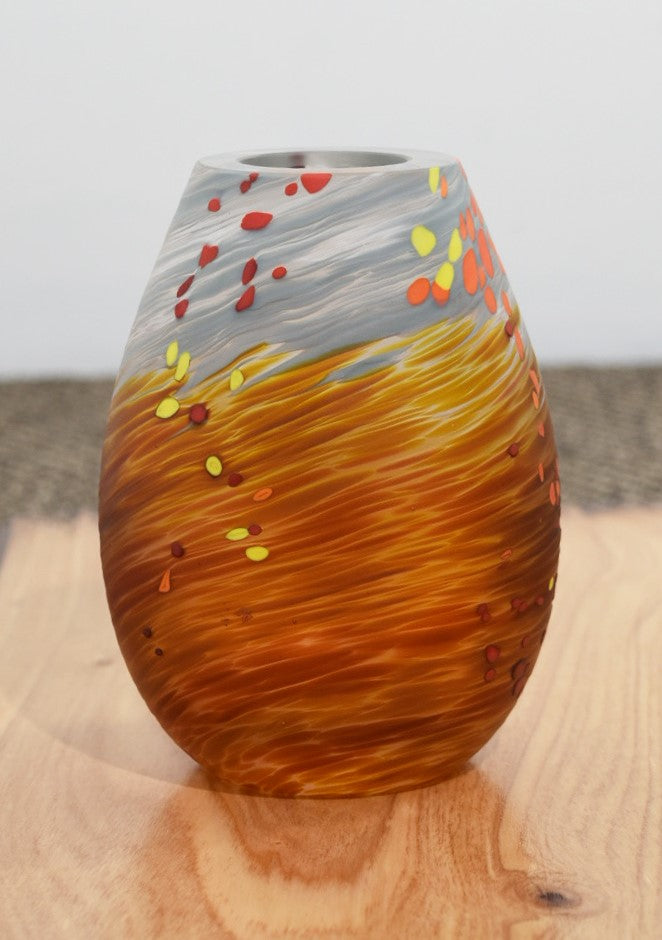 Autumn Leaves Teardrop Vase