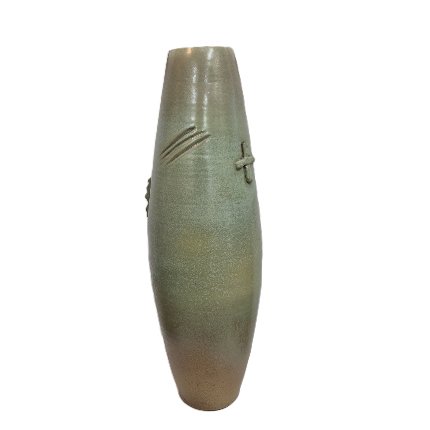 Tall Thrown Vase - Green
