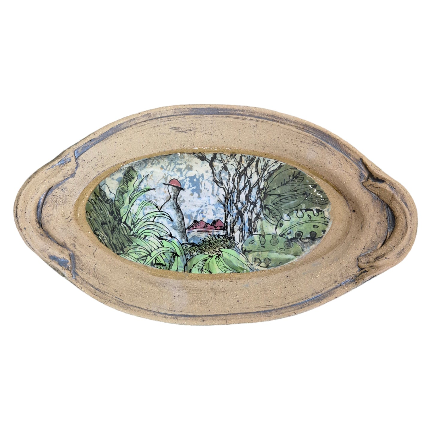 Oval Dish With Handles - Gardener