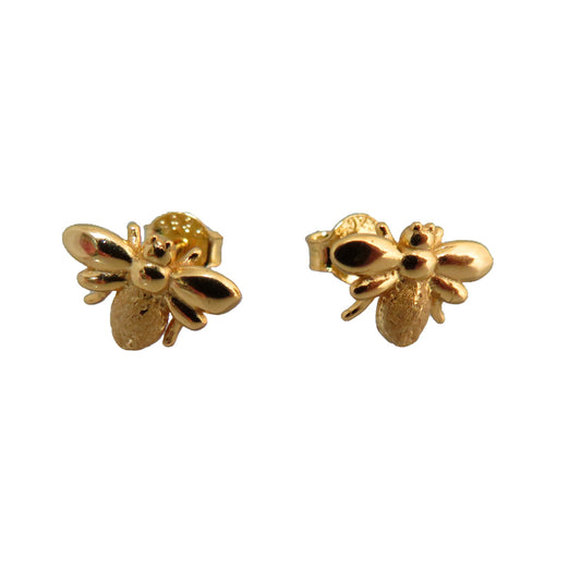 Bee Stud Earrings - Gold Plated