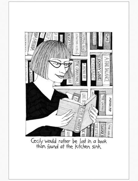 Lost in a Book - Tea Towel