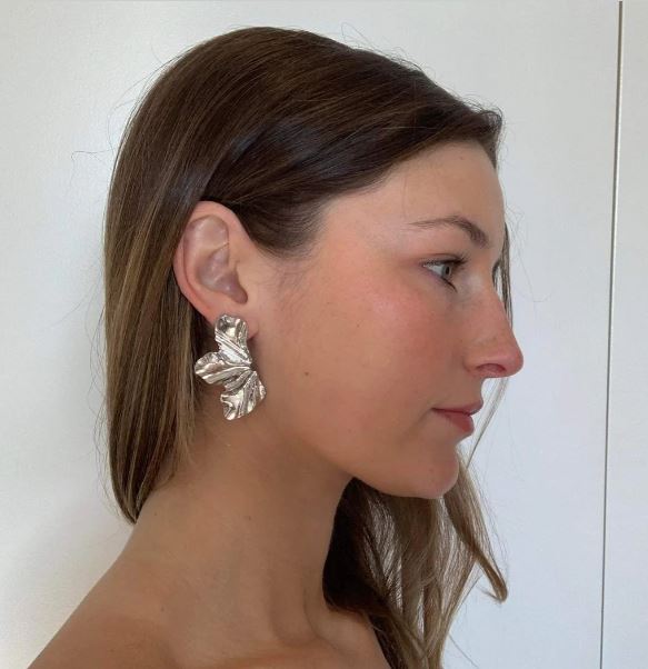 Ruffle Stud Earrings - Gold