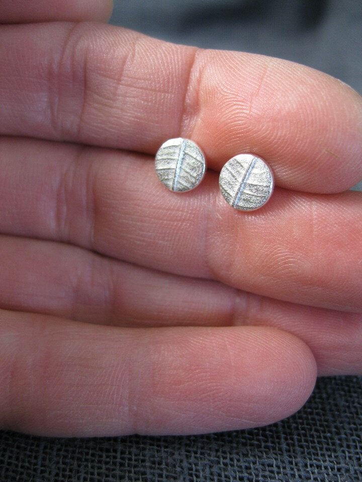 Leafy Dot Stud Earrings