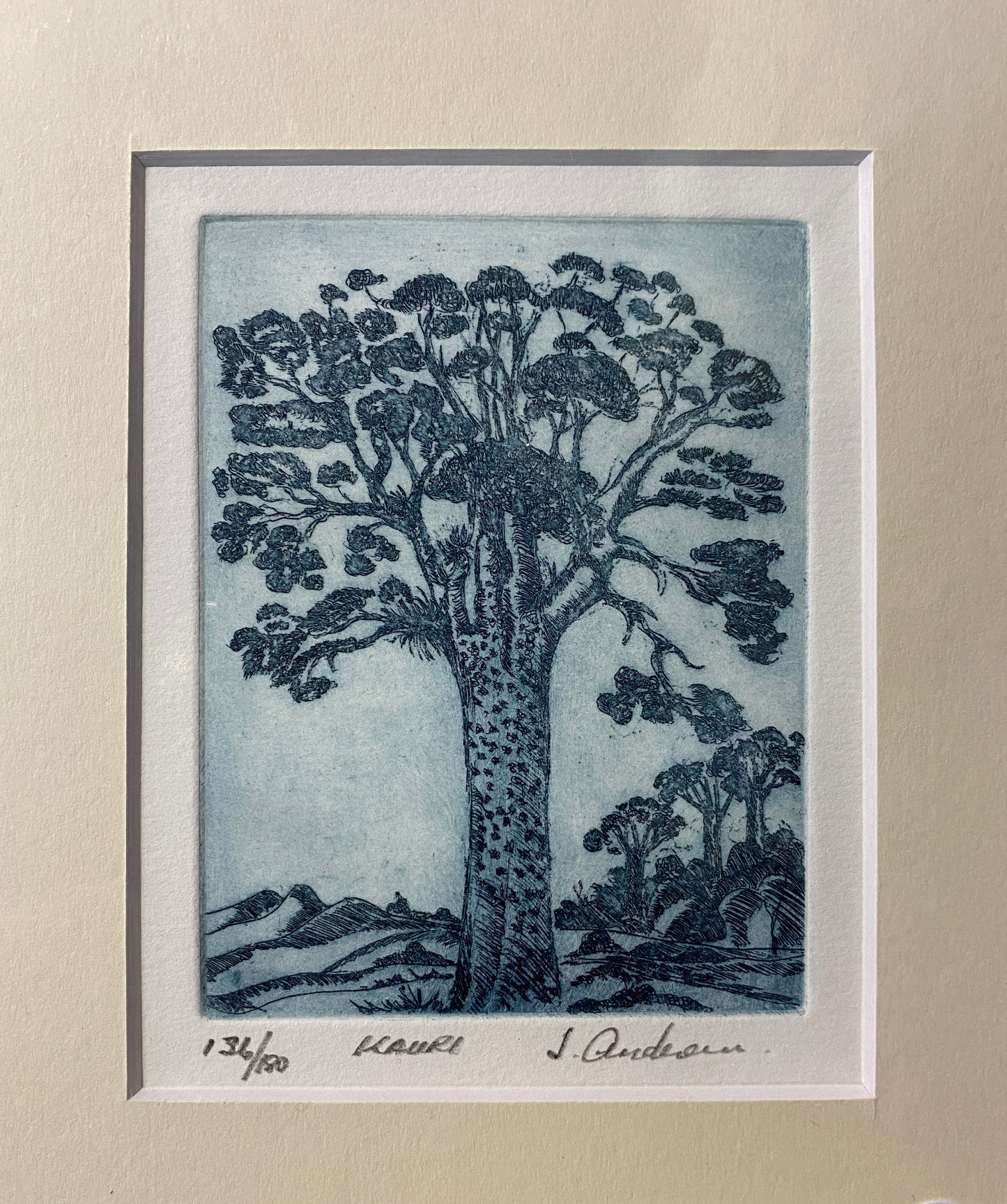 Etching on paper