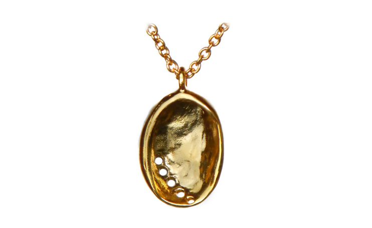 Baby Paua Gold Pendant - Small