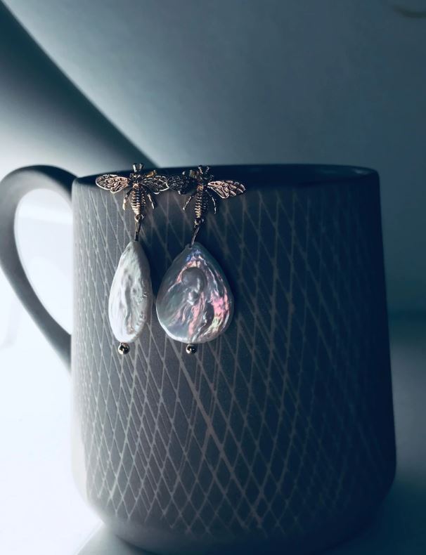 Bee Loved Pearl Earrings