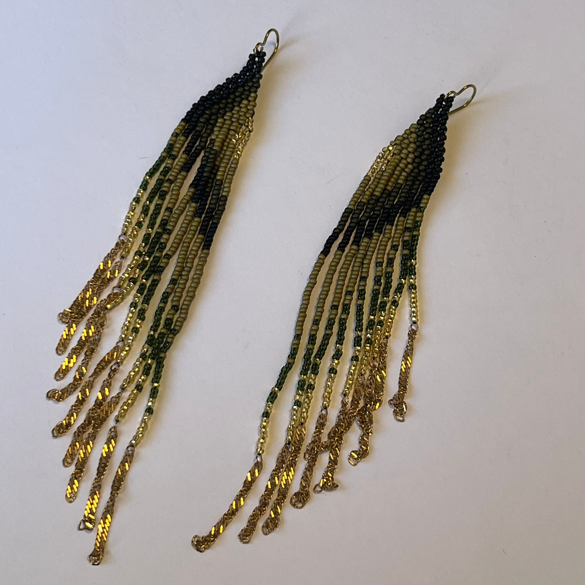 Celtic Tassel Earrings - Green