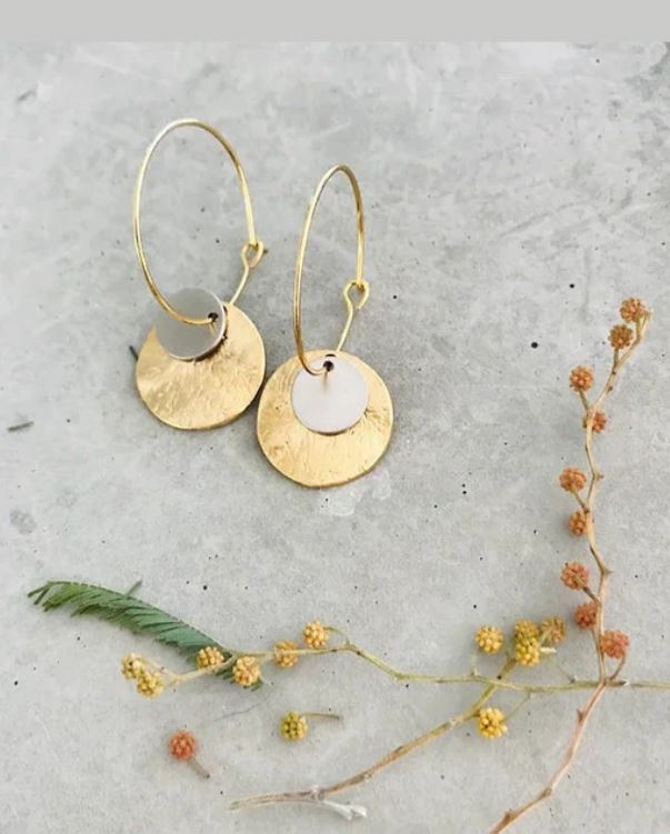 Flynn Disc Drop Earrings