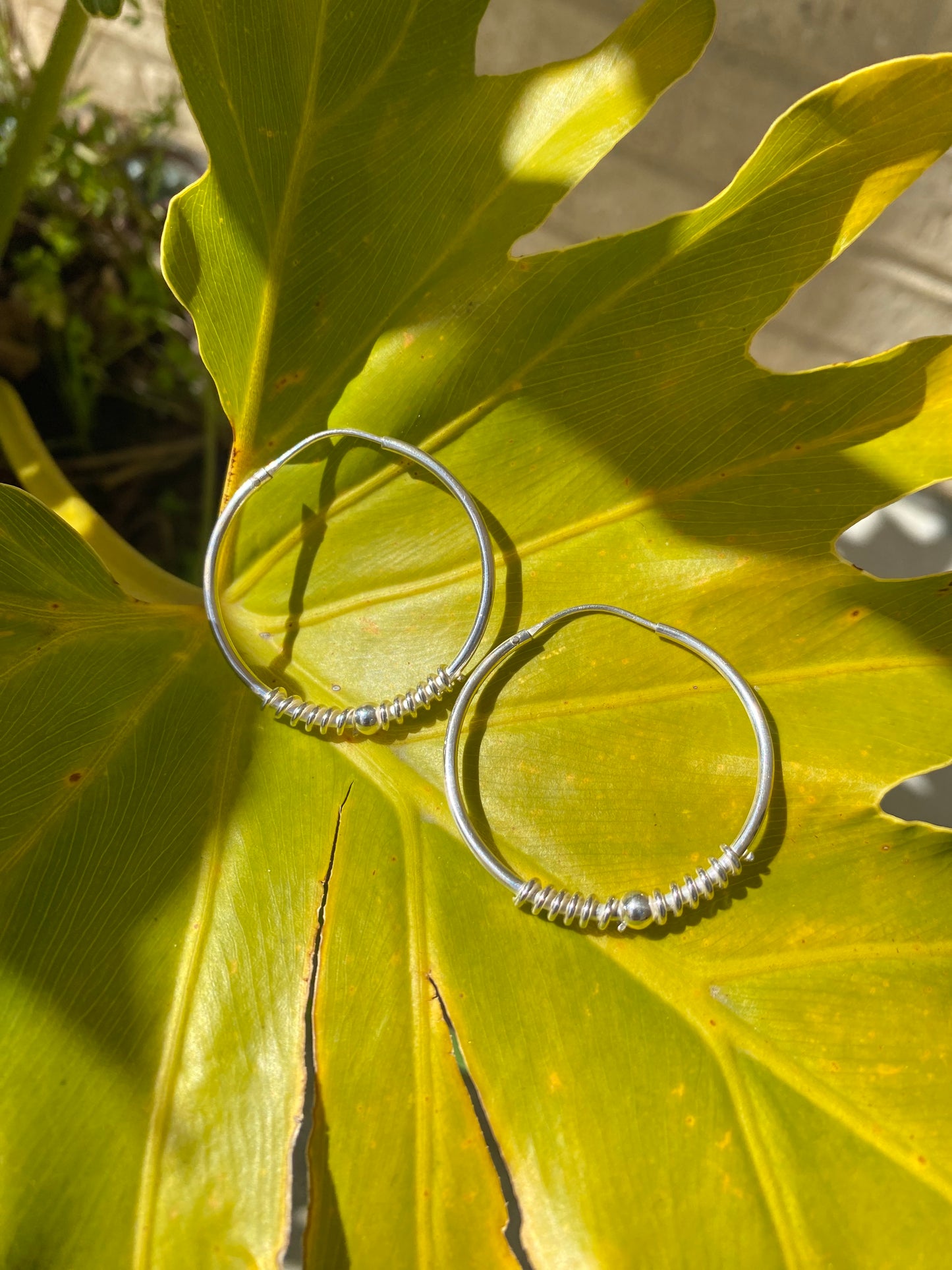 Hoops With Bead and Wire