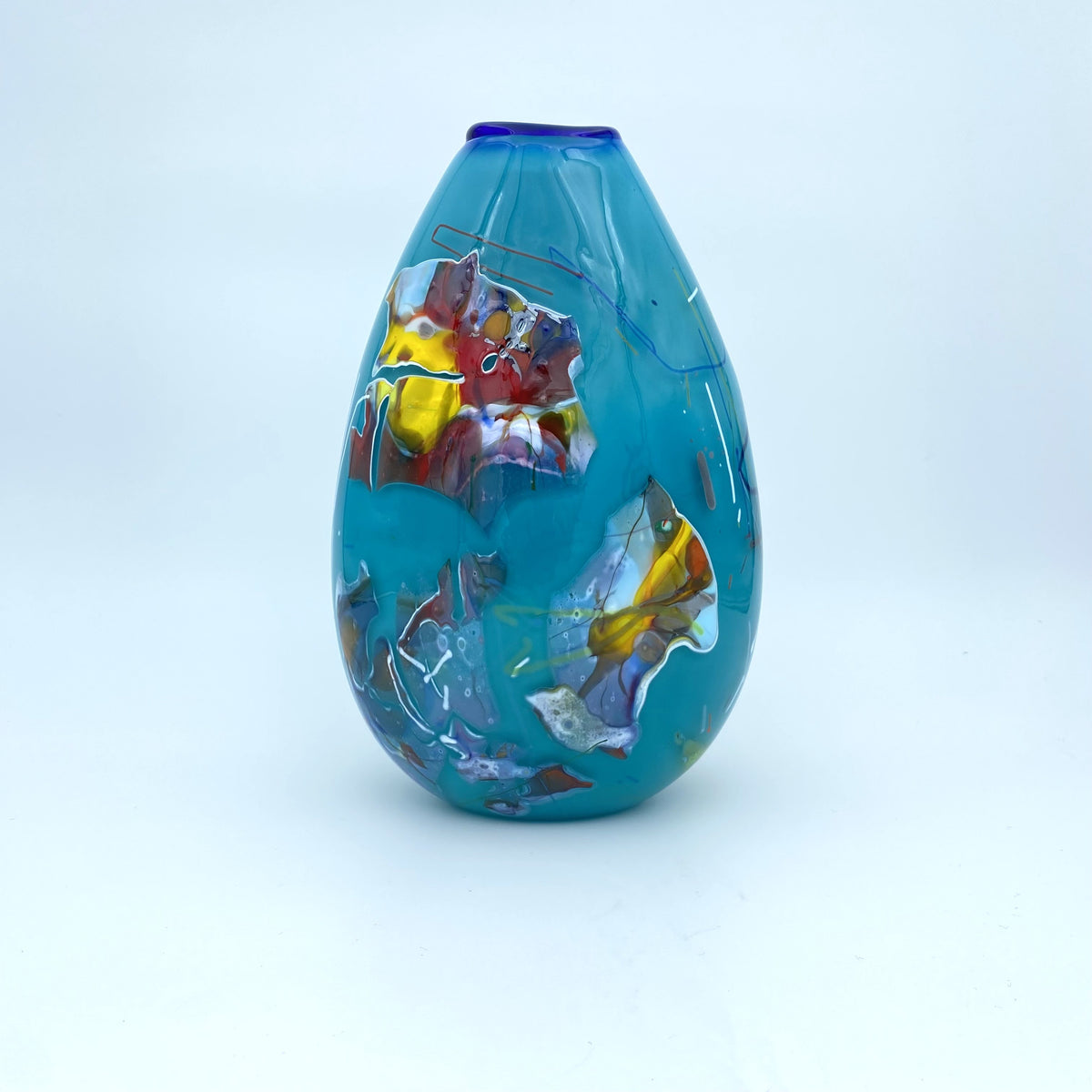 Oval Shard Vase Turquoise