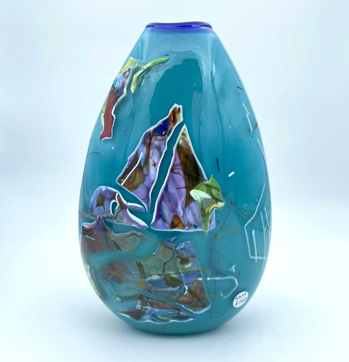 Oval Shard Vase Turquoise
