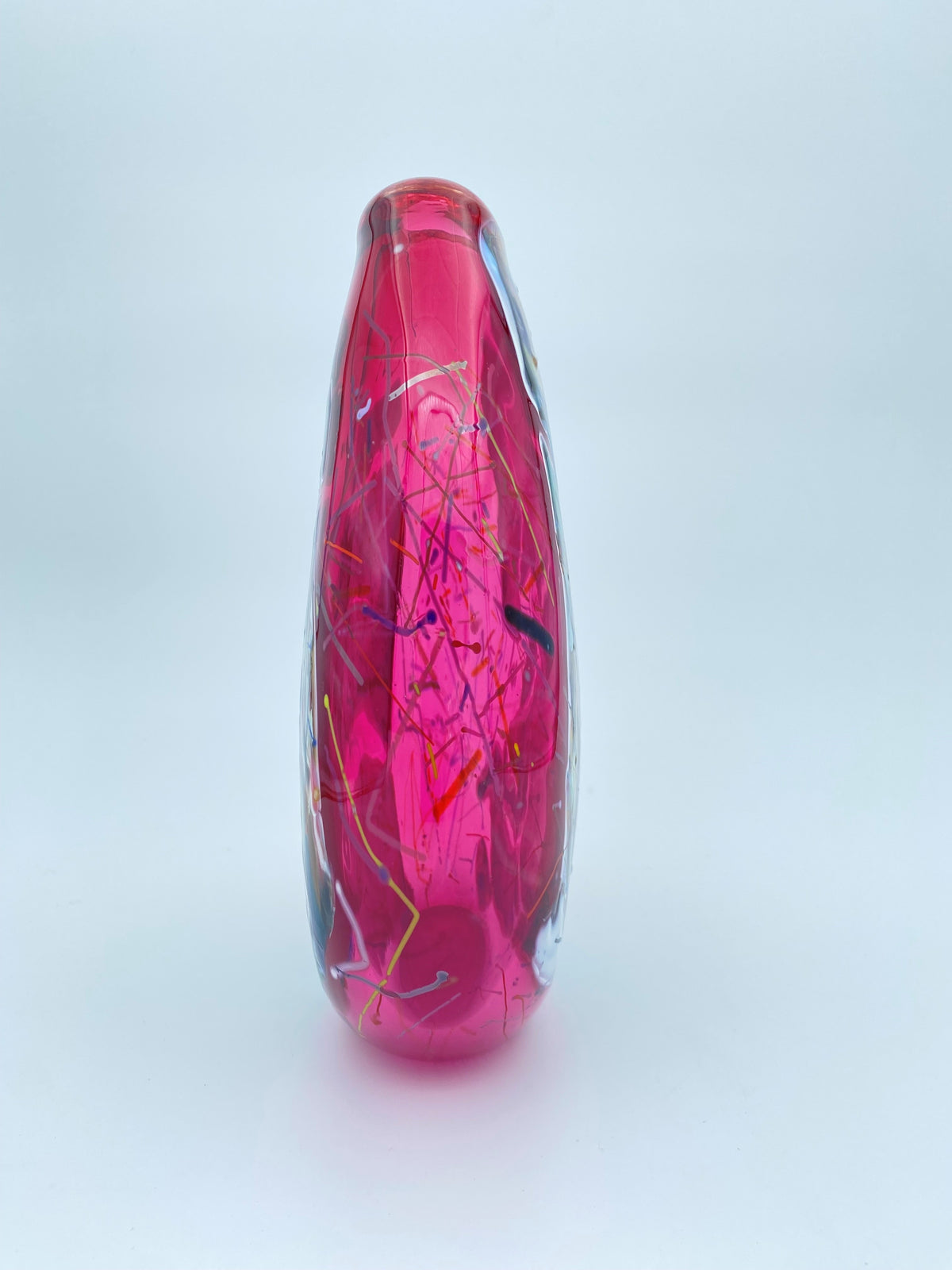 Oval Shard Vase - Ruby Red