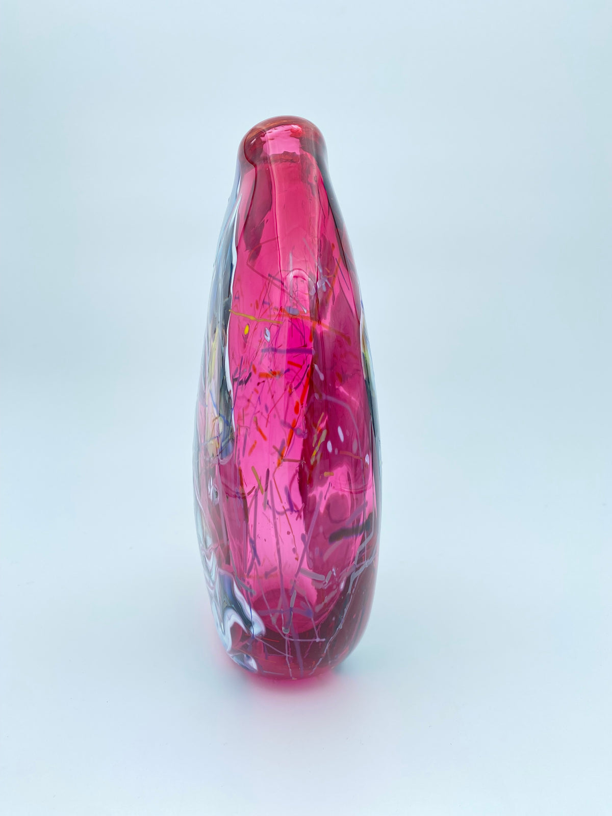 Oval Shard Vase - Ruby Red