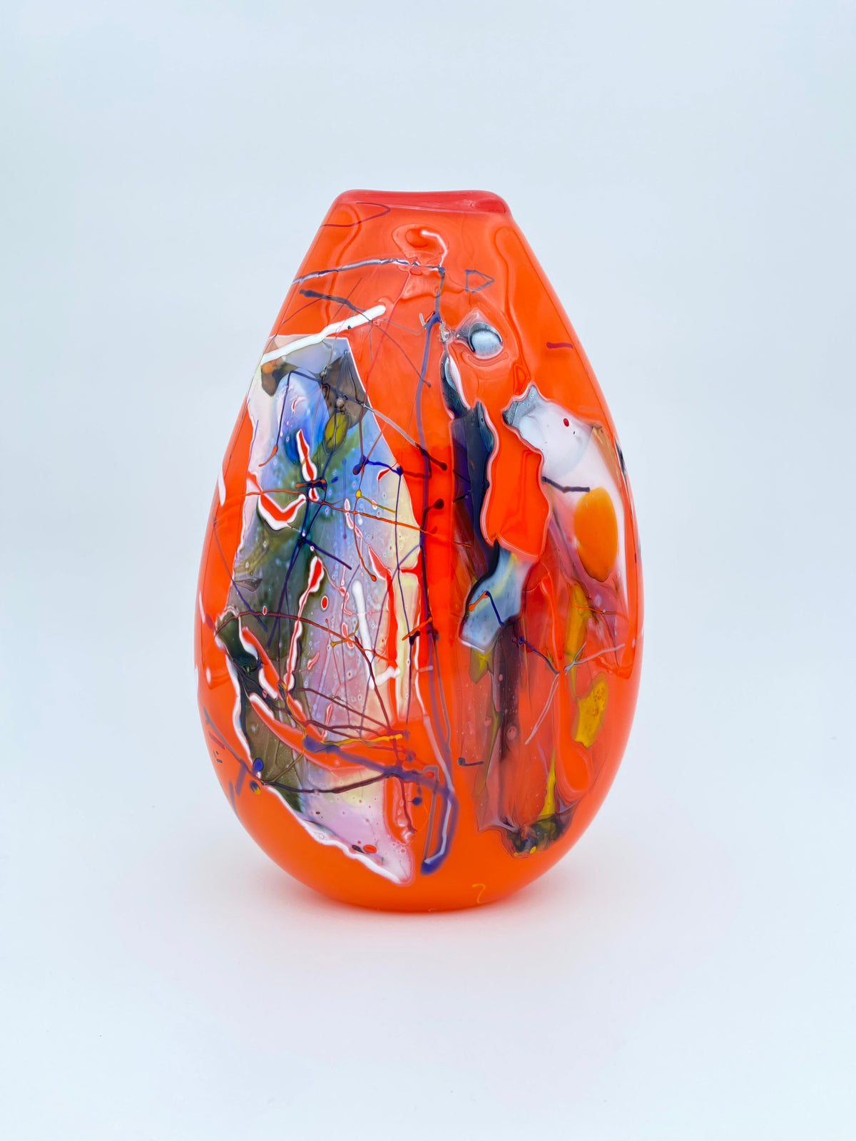 Oval Shard Vase - Opal Orange