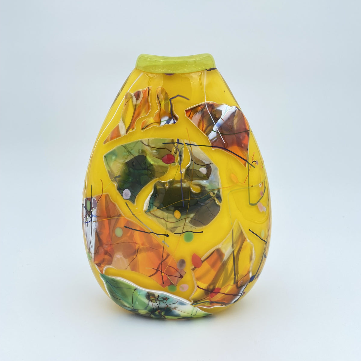 Oval Shard Vase - Opal Canary Yellow