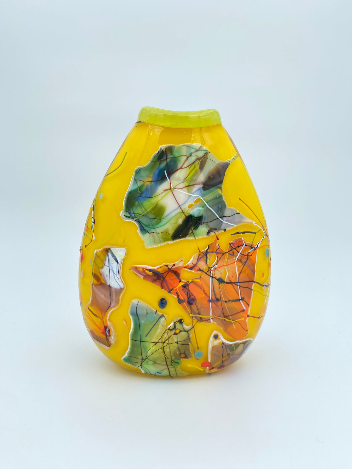 Oval Shard Vase - Opal Canary Yellow
