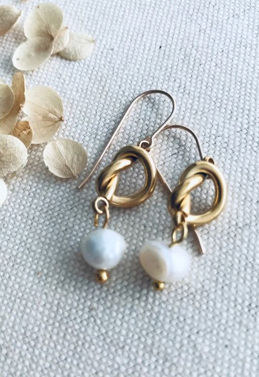 Knotted Pearl Earrings