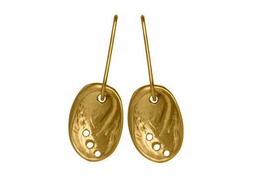 Baby Paua Earrings Gold - Small