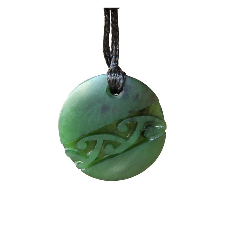 Round Greenstone with Pattern