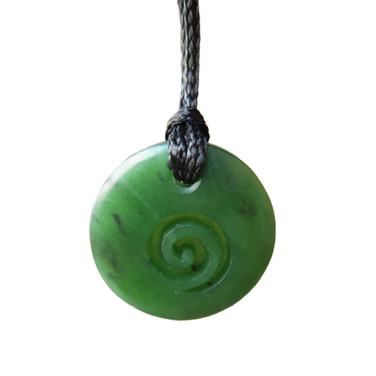 Round Koru Pounamu Pendant
