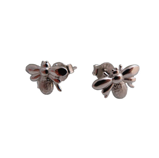 Bee Stud Earrings - Sterling Silver
