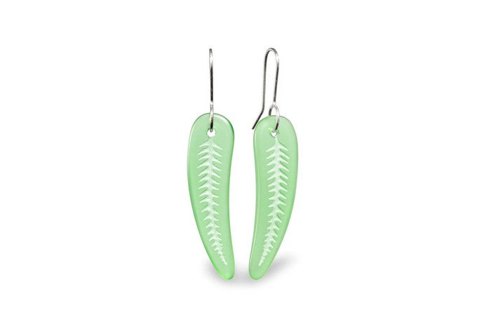 Silver Fern Earrings - Small