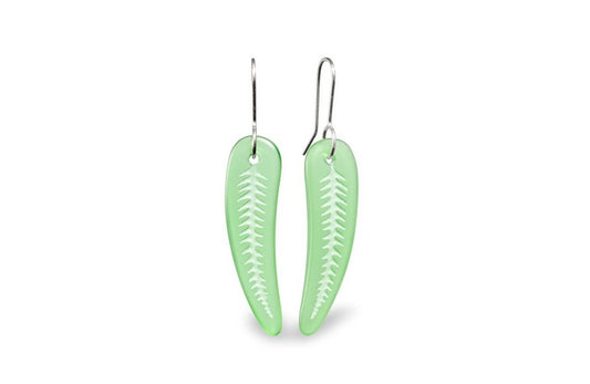 Silver Fern Earrings - Small