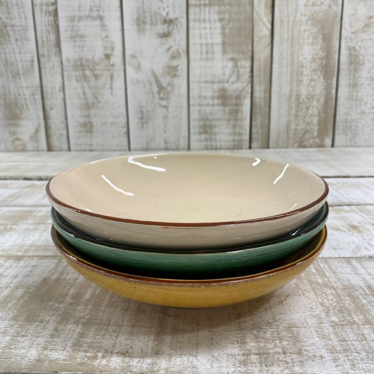 Spanish Coloured Terracota Provencal Shallow Bowl